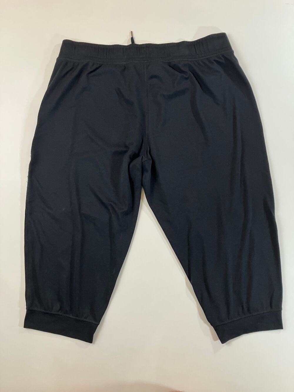 Under Armour UA Tech Women Black Capri Jogger Pants Drawstring Cuffed